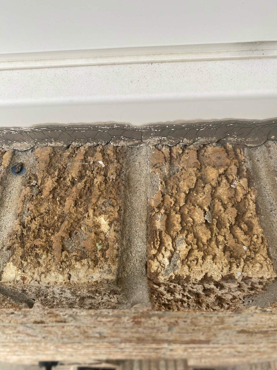 Before: Stone sill and header — joint rebuilt